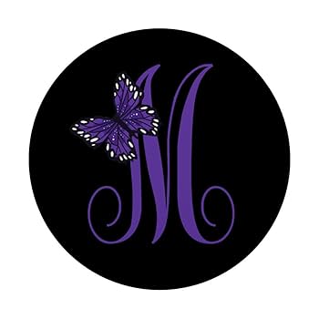 Amazon.com: Purple Letter M Alphabet Initial with Butterfly